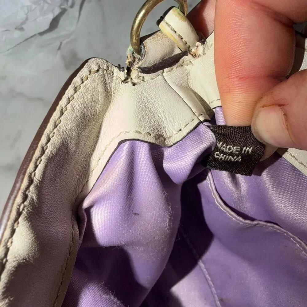 VINTGE PRE-LOVED COACH TURNLOCK SIGNATURE BAG Brown